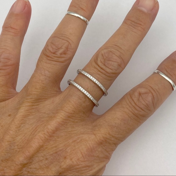 Jewelry - Sterling Silver CZ Cuff Ring